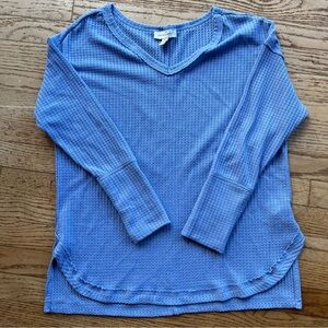 Vintage America V-Neck Waffle Knit Women's Top